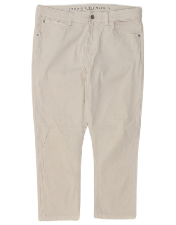 Marks & Spencer Womens Super Skinny Cropped Jeans UK 14 Large W32 L22 White