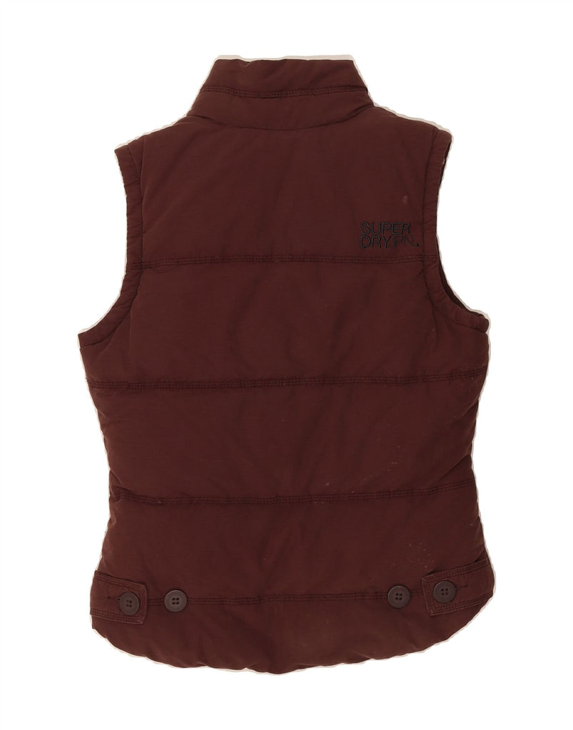SUPERDRY Womens Padded Gilet UK 14 Medium Brown Cotton Vintage Superdry and Second-Hand Superdry from Messina Hembry 
