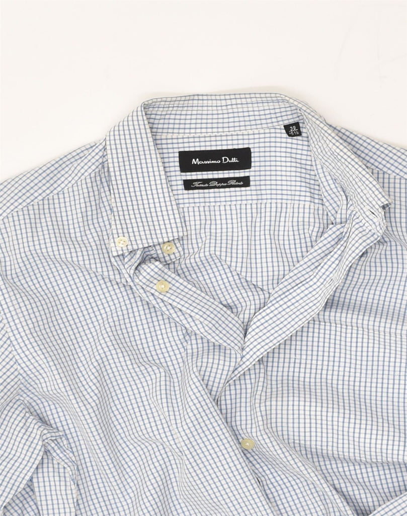 MASSIMO DUTTI Mens Shirt Size 15 1/2  Medium White Check Cotton | Vintage Massimo Dutti | Thrift | Second-Hand Massimo Dutti | Used Clothing | Messina Hembry 