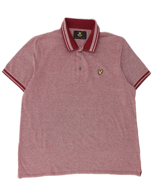 Lyle & Scott Mens Short Sleeve Polo Shirt XL Red Flecked Cotton