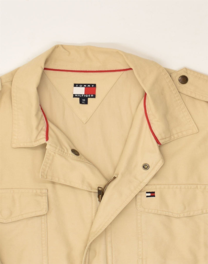 TOMMY HILFIGER Boys Military Jacket 15-16 Years XL Beige Cotton | Vintage Tommy Hilfiger | Thrift | Second-Hand Tommy Hilfiger | Used Clothing | Messina Hembry 