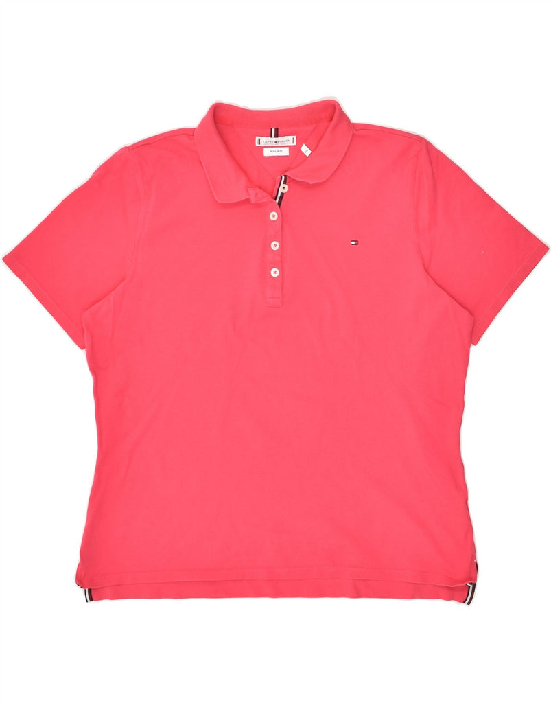 TOMMY HILFIGER Womens Regular Fit Polo Shirt UK 20 2XL Pink Cotton Vintage Tommy Hilfiger and Second-Hand Tommy Hilfiger from Messina Hembry 