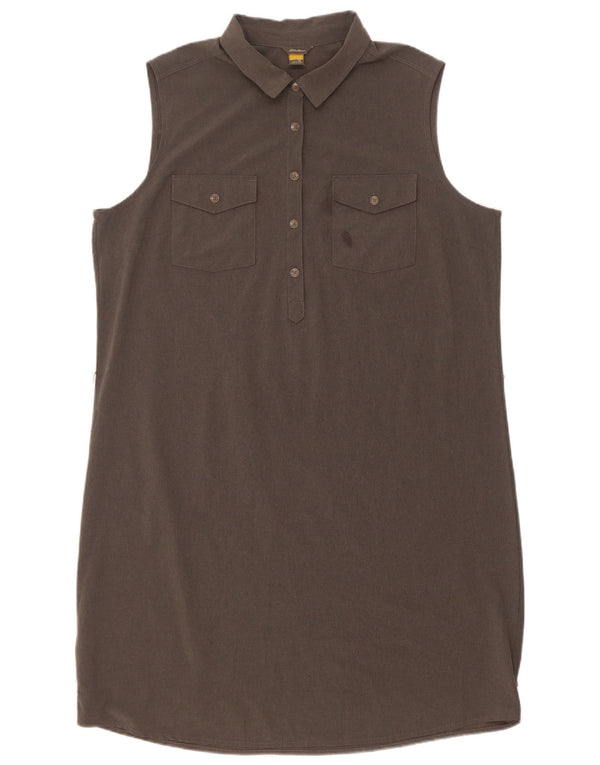 Eddie Bauer Womens Sleeveless Pullover Shirt Dress UK 18 XL Grey Polyester