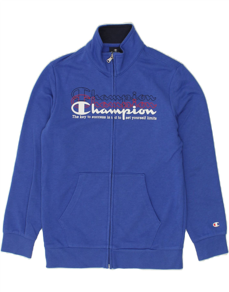 CHAMPION Boys Graphic Tracksuit Top Jacket 11-12 Years Large  Blue Cotton | Vintage Champion | Thrift | Second-Hand Champion | Used Clothing | Messina Hembry 