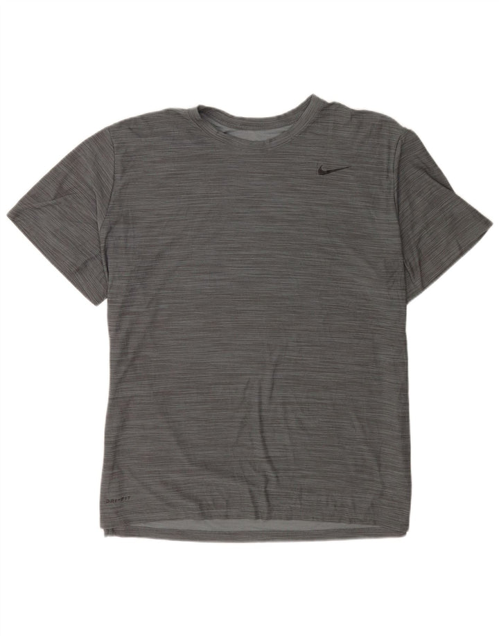 Nike Mens Dri Fit T-Shirt Top XL Grey Flecked Polyester