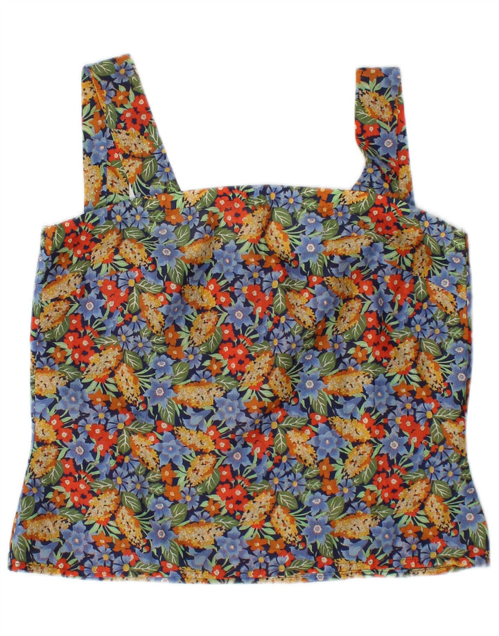 Vintage Womens Cami Top UK 10 Small Multicoloured Floral