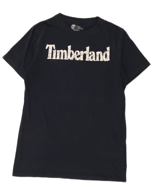 Timberland Mens Slim Fit Graphic T-Shirt Top Medium Navy Blue Cotton
