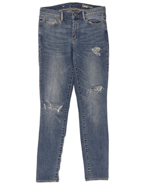 Gap Womens Distressed Skinny Jeans W28 L31 Blue Cotton