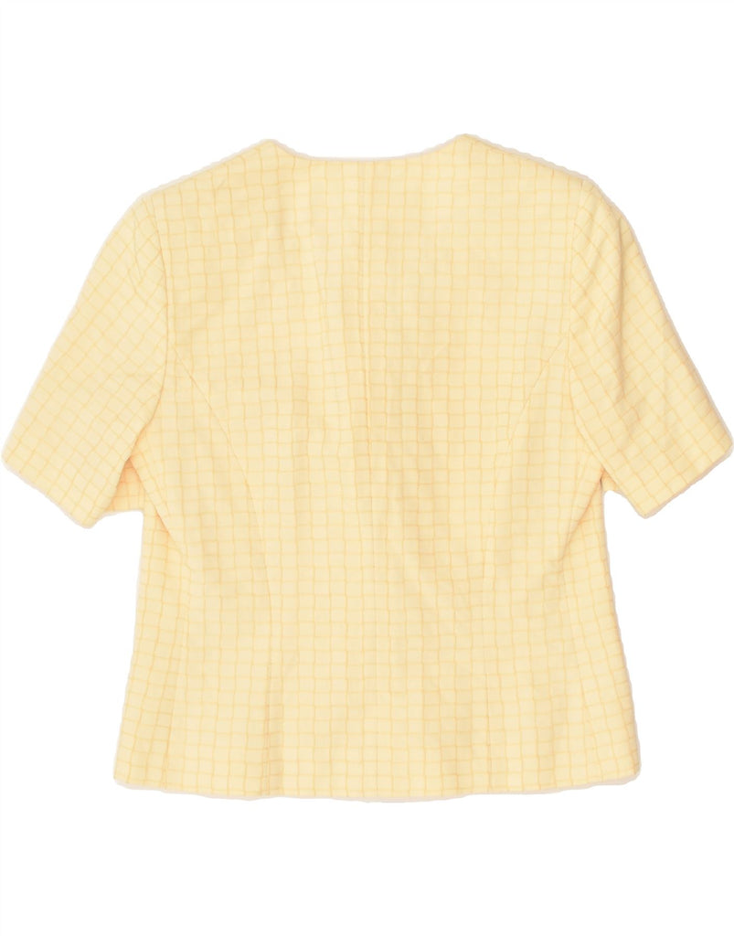 VINTAGE Womens Short Sleeve 3 Button Blazer Jacket EU 44 Medium Yellow | Vintage Vintage | Thrift | Second-Hand Vintage | Used Clothing | Messina Hembry 