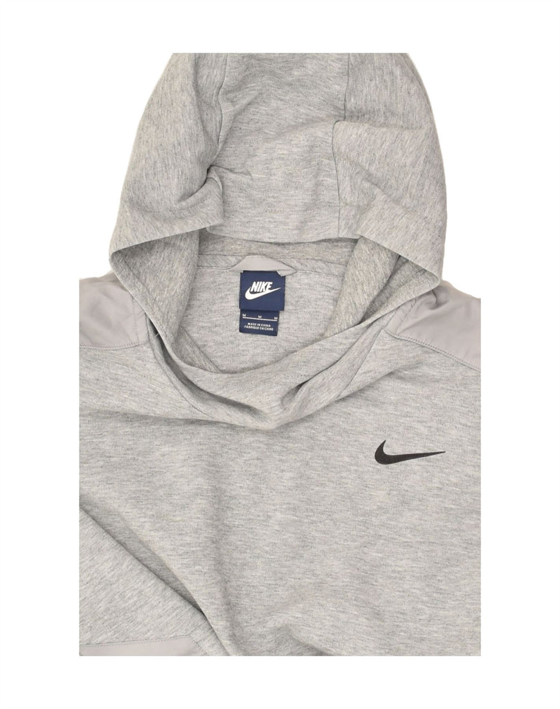 NIKE Womens Hoodie Jumper UK 14 Medium Grey Cotton | Vintage Nike | Thrift | Second-Hand Nike | Used Clothing | Messina Hembry 