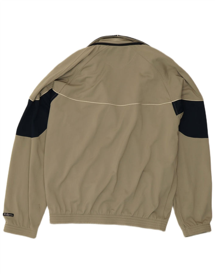 Champion Mens Tracksuit Top Jacket Medium Khaki Colourblock Polyester