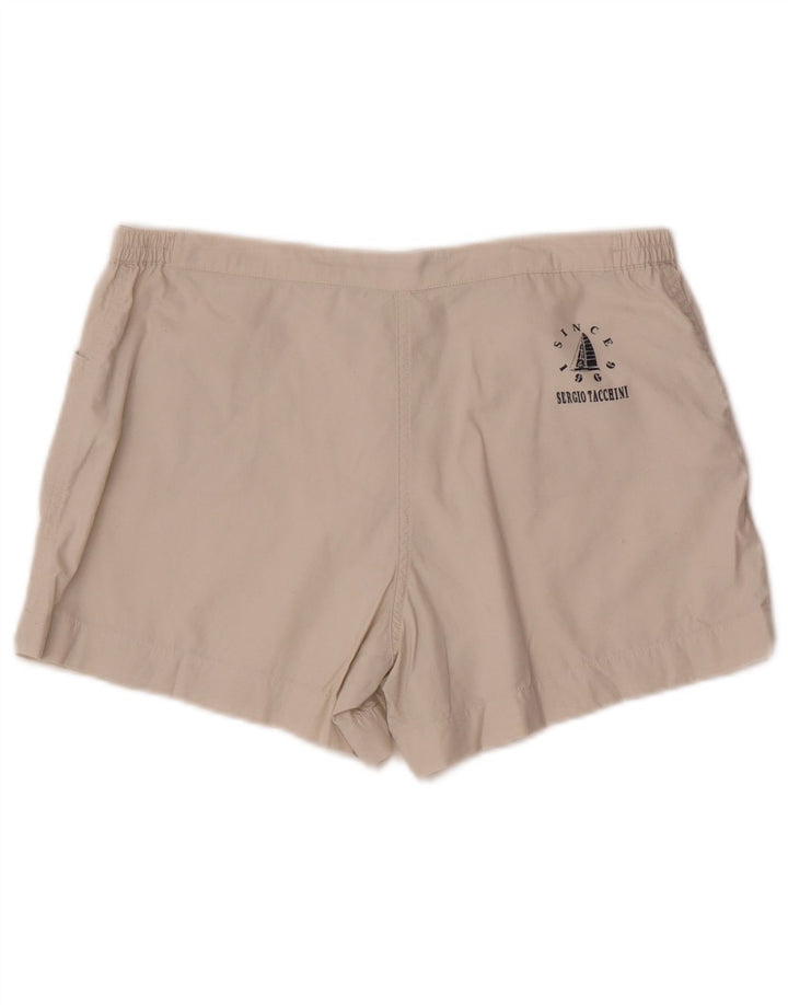 Sergio Tacchini Womens Casual Shorts IT 42 Medium W30 White Cotton
