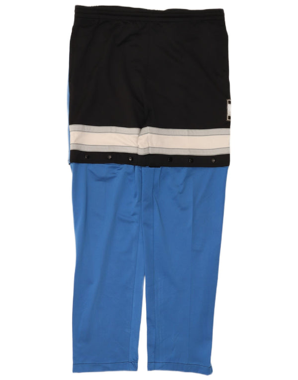 Vintage Mens Graphic Tracksuit Trousers Large Blue Colourblock