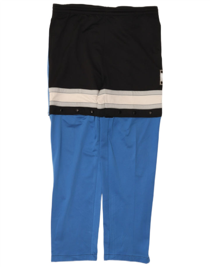 Vintage Mens Graphic Tracksuit Trousers Large Blue Colourblock