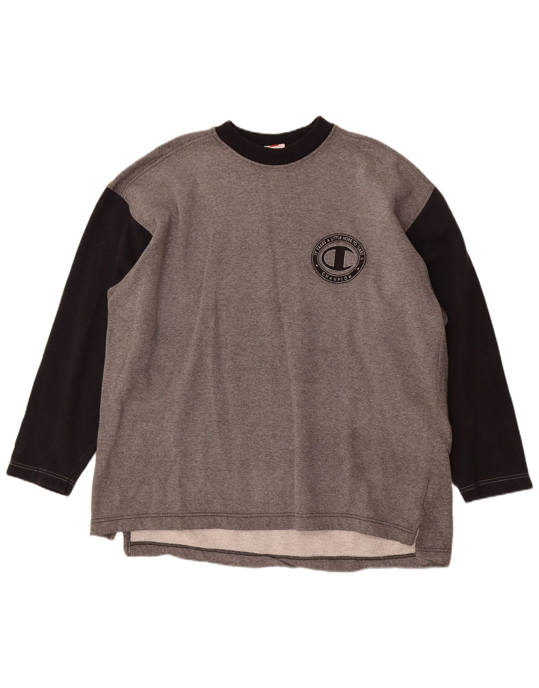 Champion Mens Sweatshirt Jumper XL Grey Colourblock Cotton