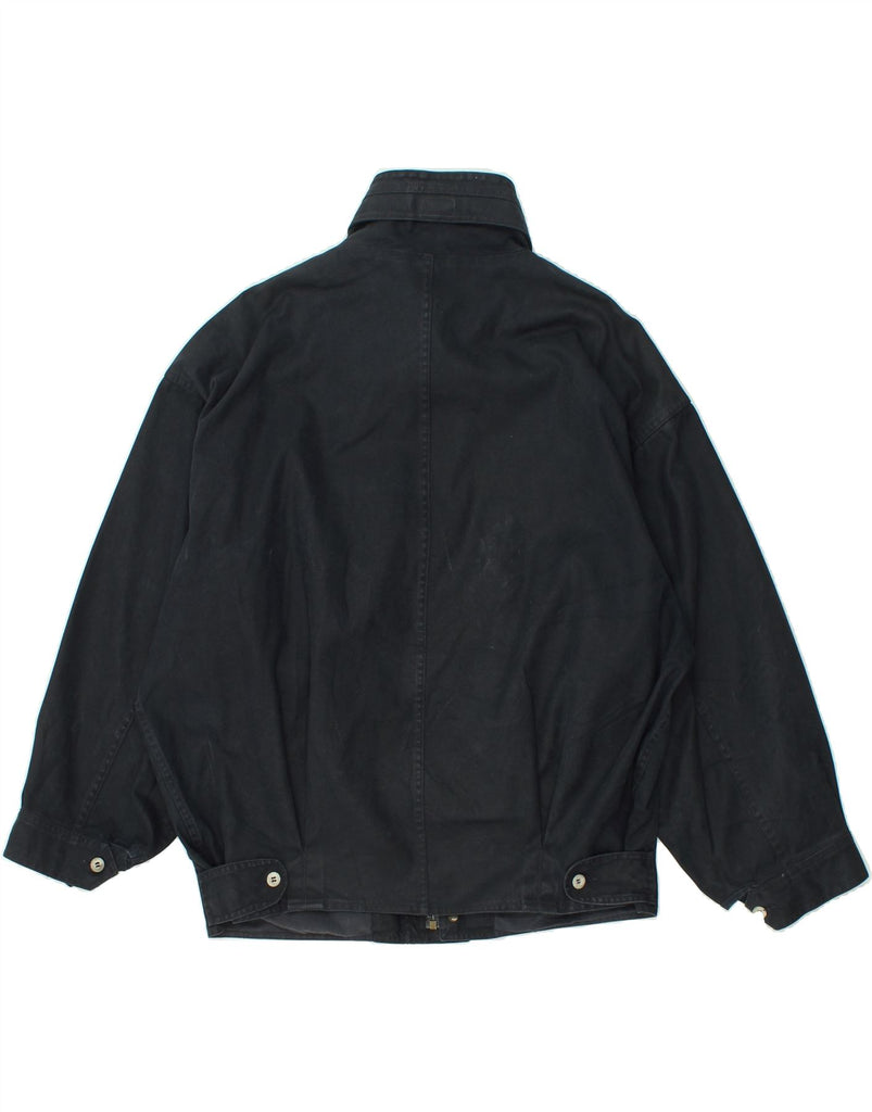 OUTRAGE Mens Bomber Jacket UK 42 XL Navy Blue Cotton Vintage Outrage and Second-Hand Outrage from Messina Hembry 