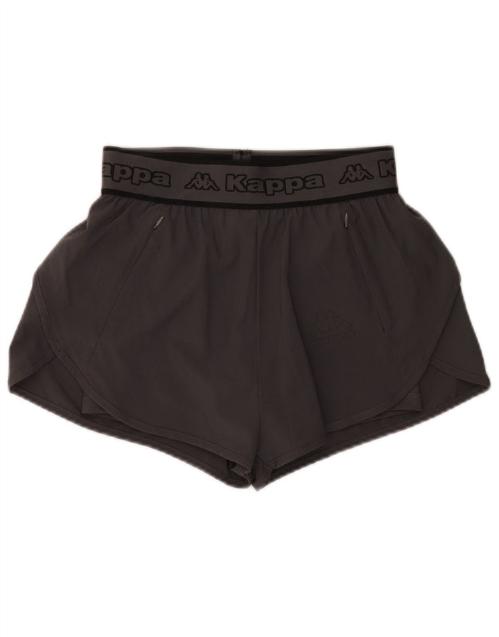 Kappa Womens Graphic Sport Shorts UK 6 XS Grey Polyester
