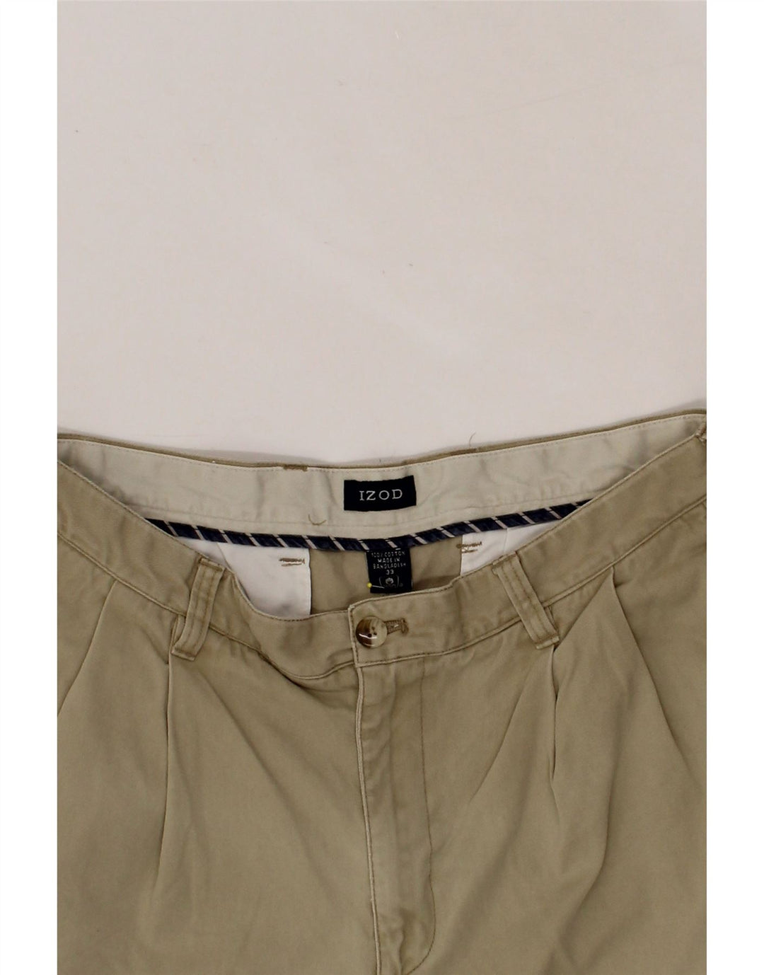 IZOD Mens Pegged Chino Shorts W33 Medium Beige Cotton Vintage Izod and Second-Hand Izod from Messina Hembry 
