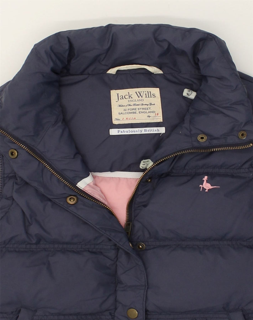 JACK WILLS Womens Padded Gilet UK 10 Small  Navy Blue Nylon | Vintage Jack Wills | Thrift | Second-Hand Jack Wills | Used Clothing | Messina Hembry 