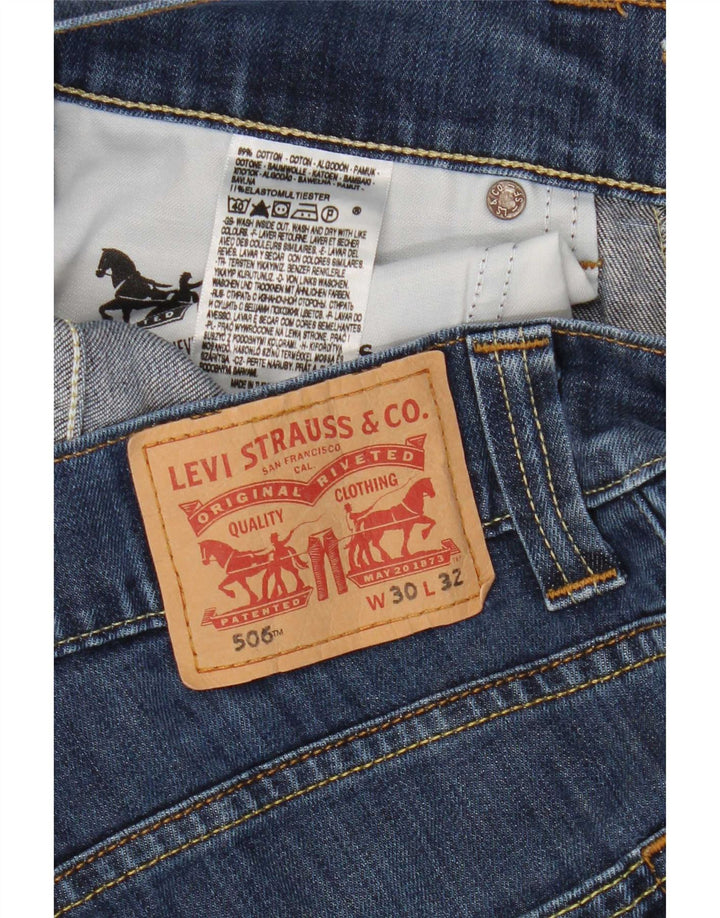 Levi's Womens 506 Straight Jeans W30 L28 Blue Cotton