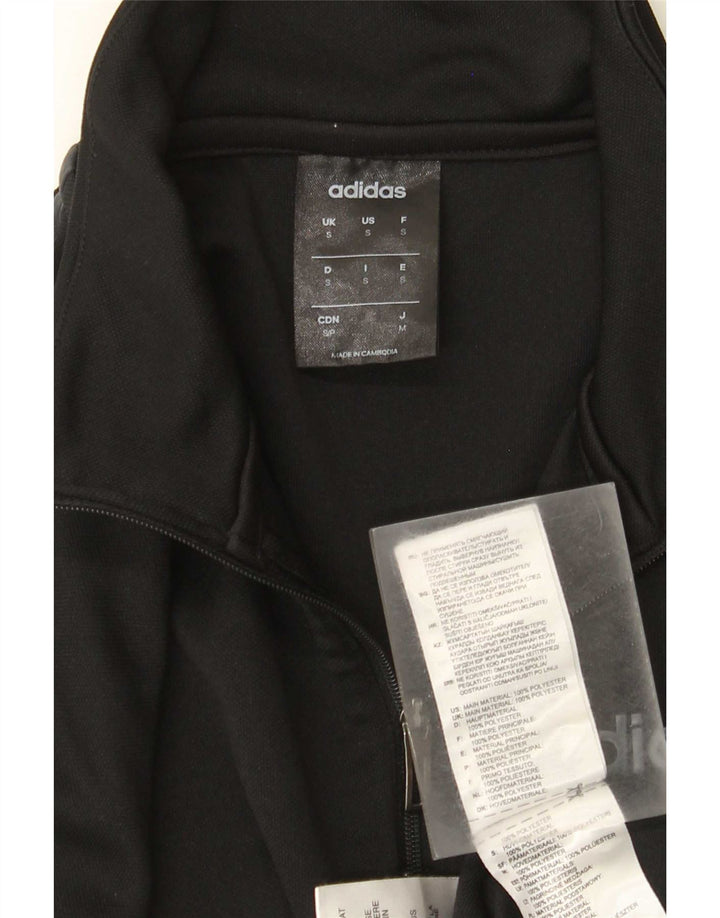 Adidas Mens Climalite Zip Neck Pullover Tracksuit Top Small Black Polyester