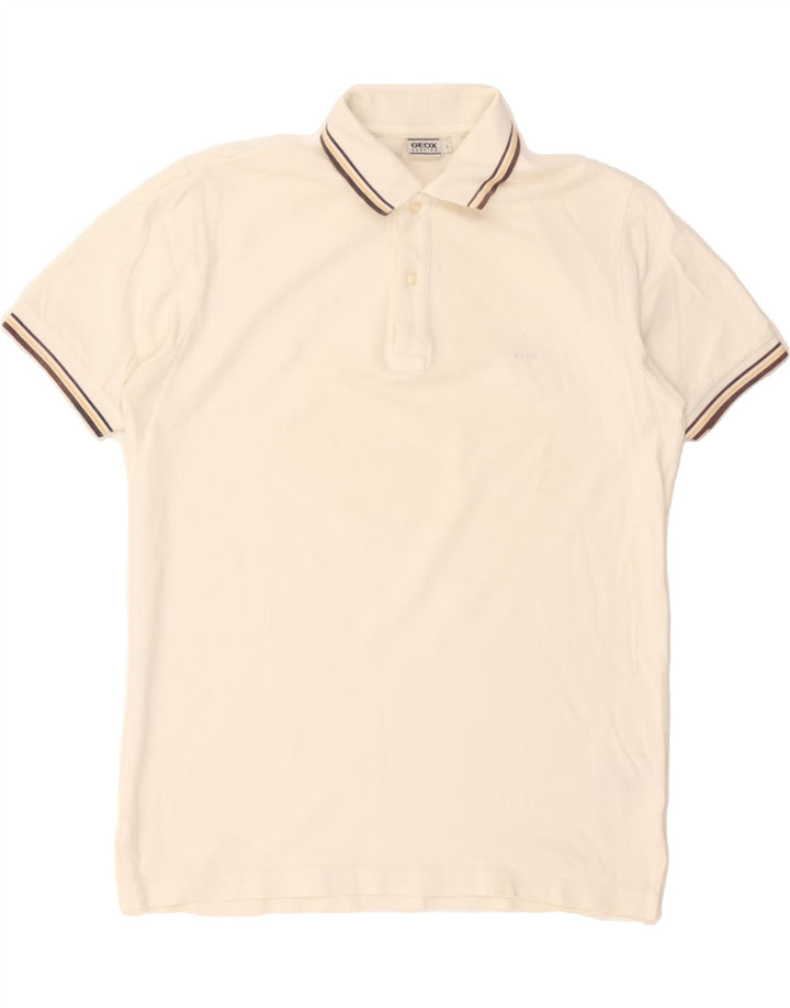 GEOX Mens Polo Shirt Large White Cotton Vintage Geox and Second-Hand Geox from Messina Hembry 