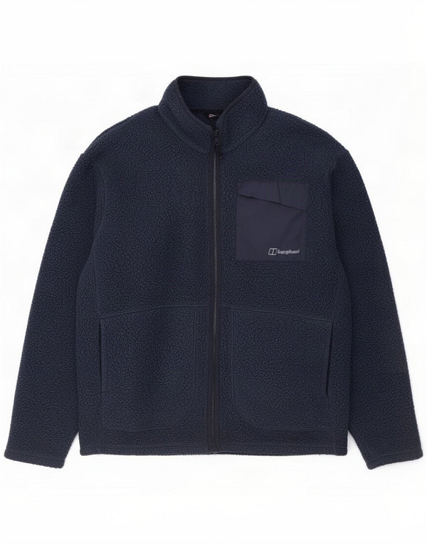 Berghaus Mens Fleece Jacket UK 42 XL Navy Blue Polyester