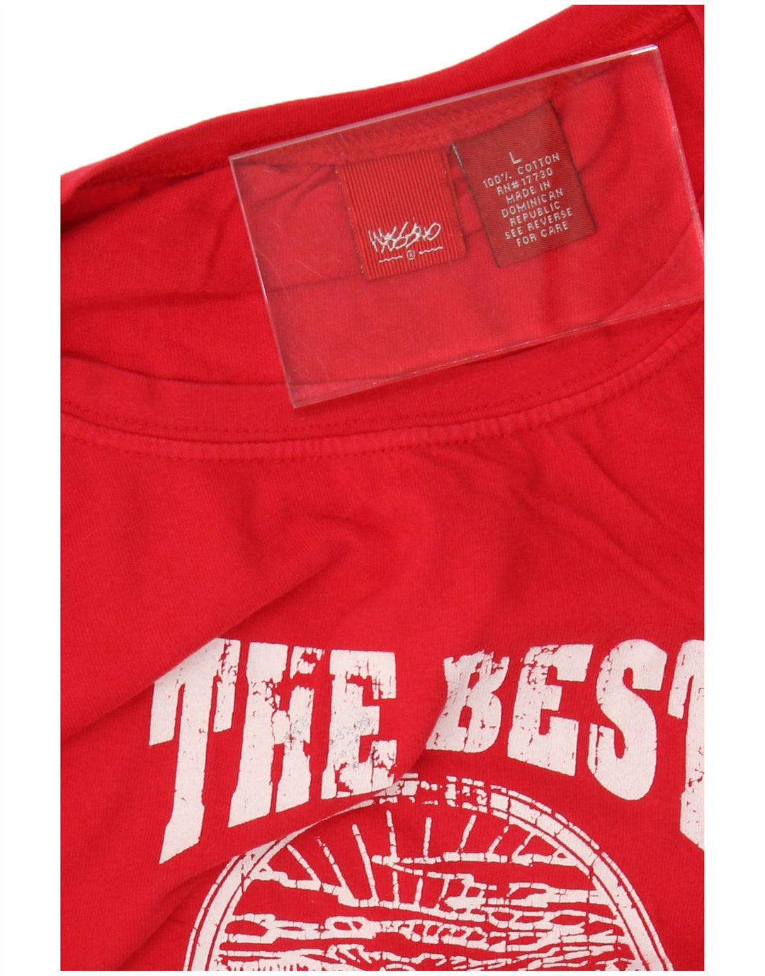 MOSSIMO Womens Crop Graphic Top Long Sleeve UK 16 Large Red Cotton