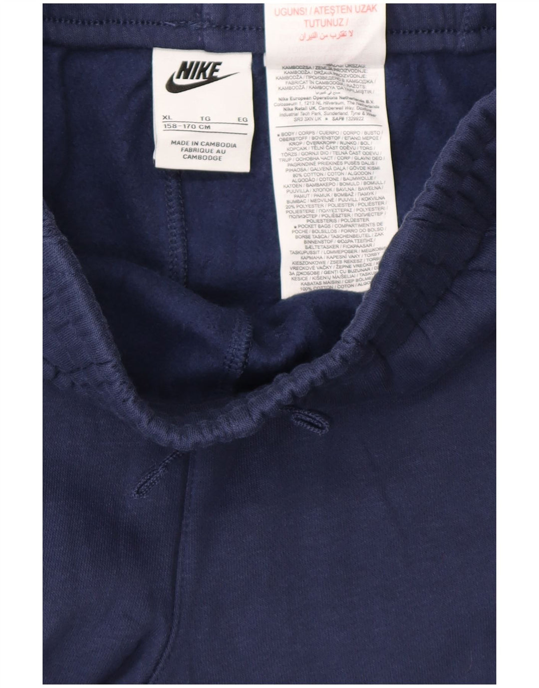 NIKE Boys Tracksuit Trousers Joggers 13-14 Years XL  Navy Blue Cotton