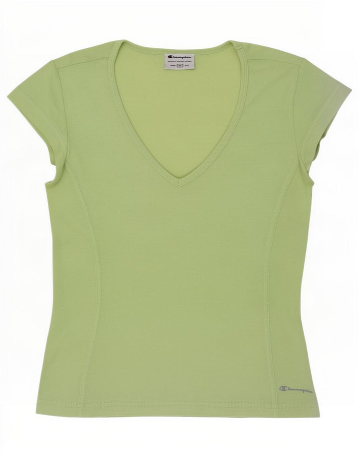 Champion Womens T-Shirt Top UK 12 Medium Green
