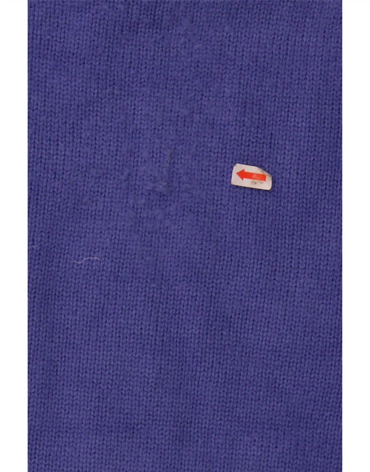 ZARA Womens Oversized Crew Neck Jumper Sweater UK 10 Small Blue Acrylic