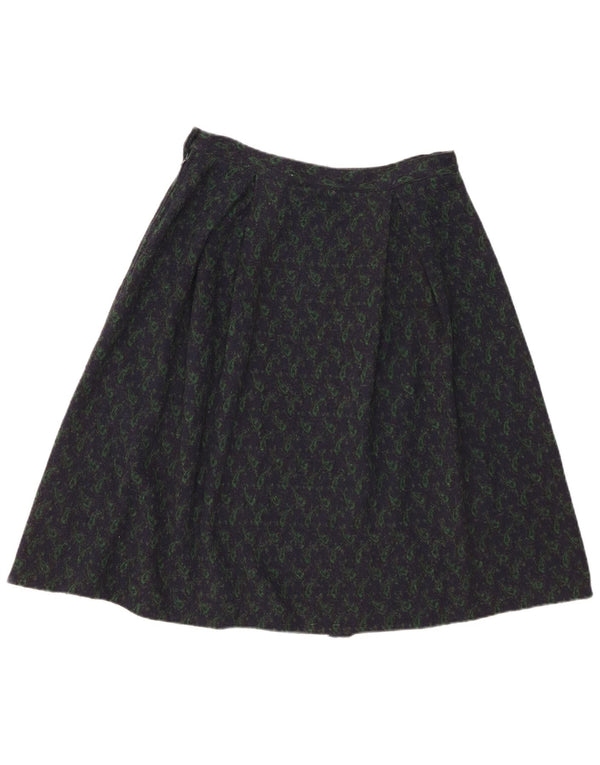 Vintage Womens A-Line Skirt W28 Medium  Navy Blue Paisley