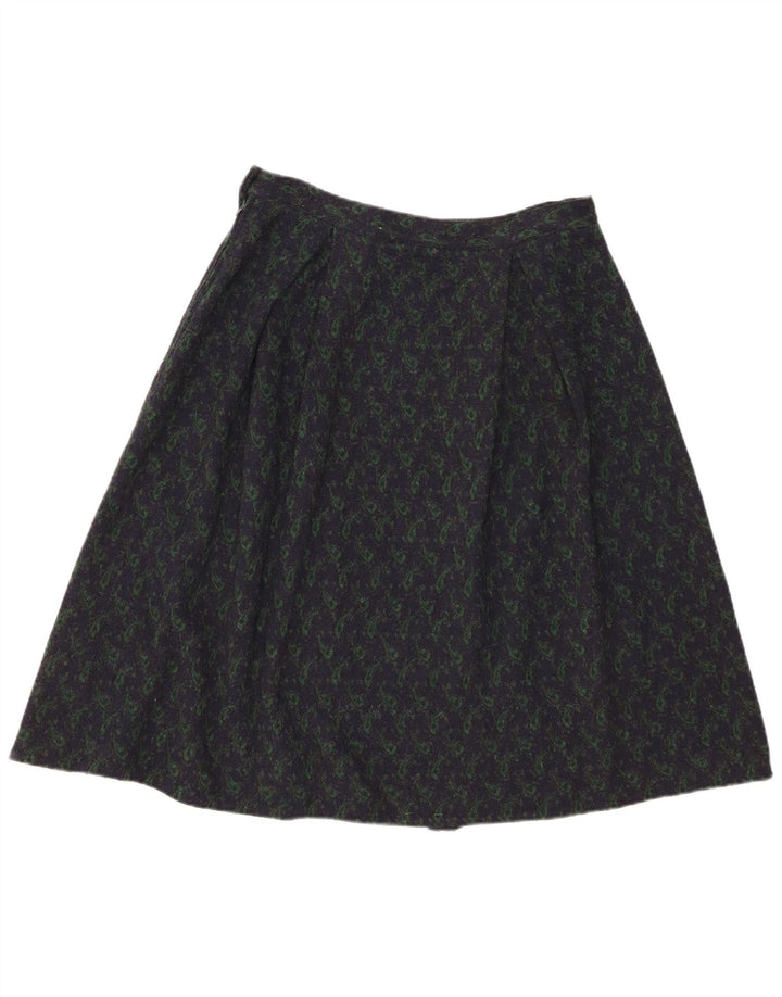 Vintage Womens A-Line Skirt W28 Medium  Navy Blue Paisley