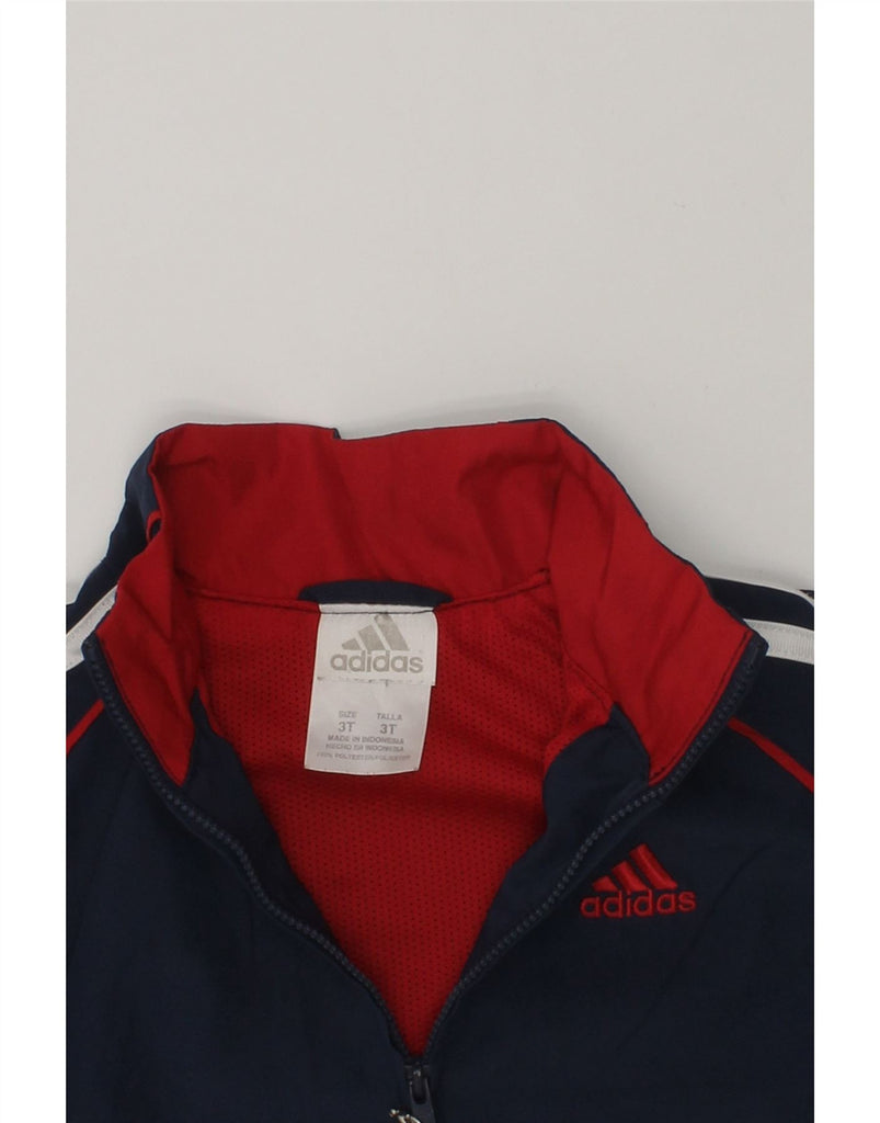 ADIDAS Boys Tracksuit Top Jacket 2-3 Years Navy Blue Polyester | Vintage Adidas | Thrift | Second-Hand Adidas | Used Clothing | Messina Hembry 