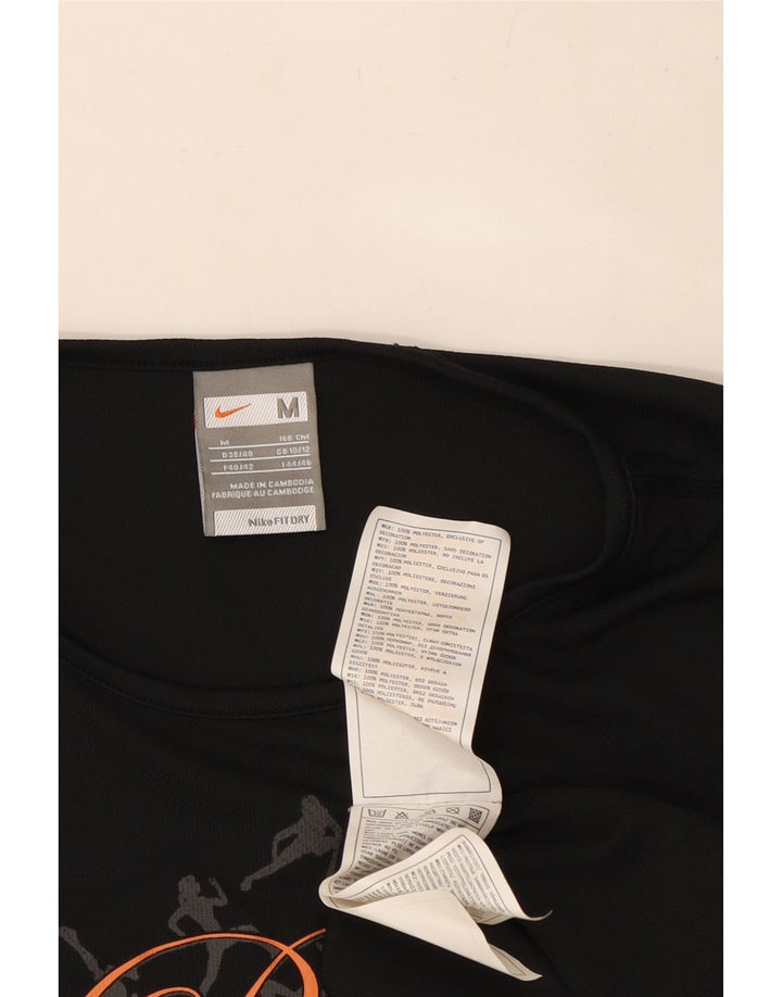 Nike Womens Graphic T-Shirt Top UK 10/12 Medium Black Polyester