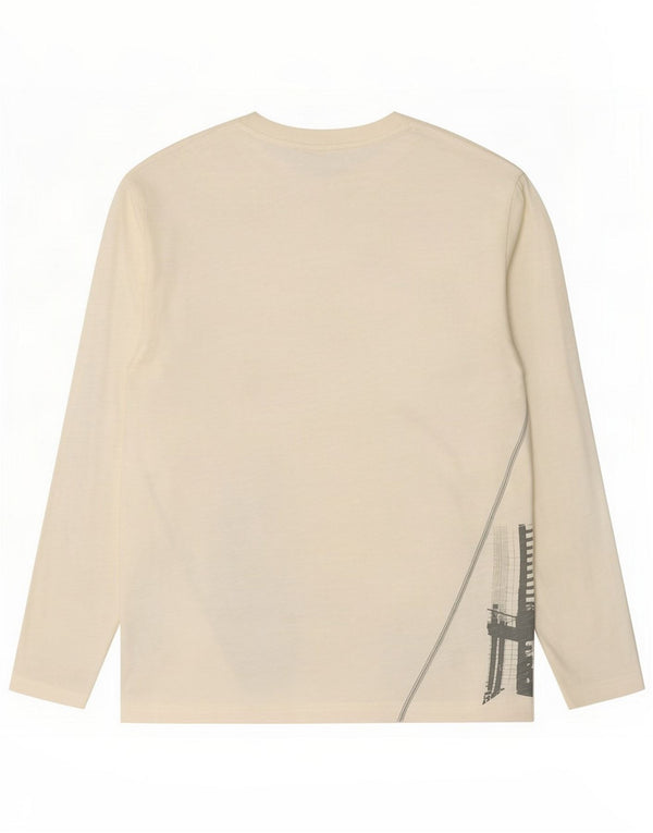 Levi's Mens Engineered Jeans Graphic Top Long Sleeve Large White Cotton