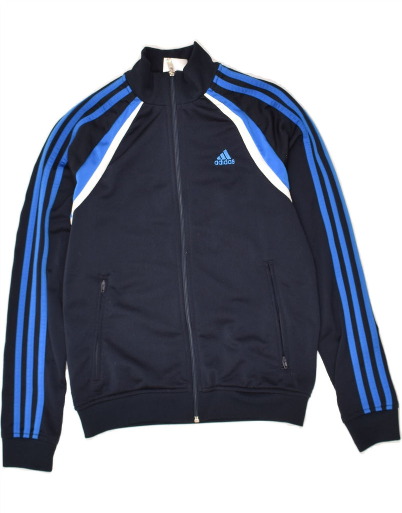 ADIDAS Boys Tracksuit Top Jacket 11-12 Years Navy Blue Polyester | Vintage Adidas | Thrift | Second-Hand Adidas | Used Clothing | Messina Hembry 