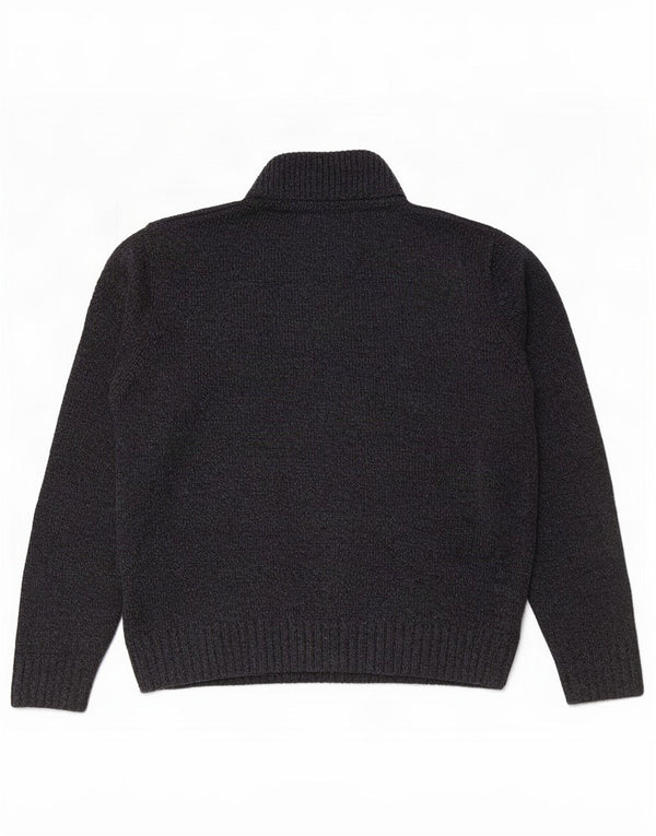 Marks & Spencer Mens Button Neck Jumper Sweater Medium Navy Blue Flecked