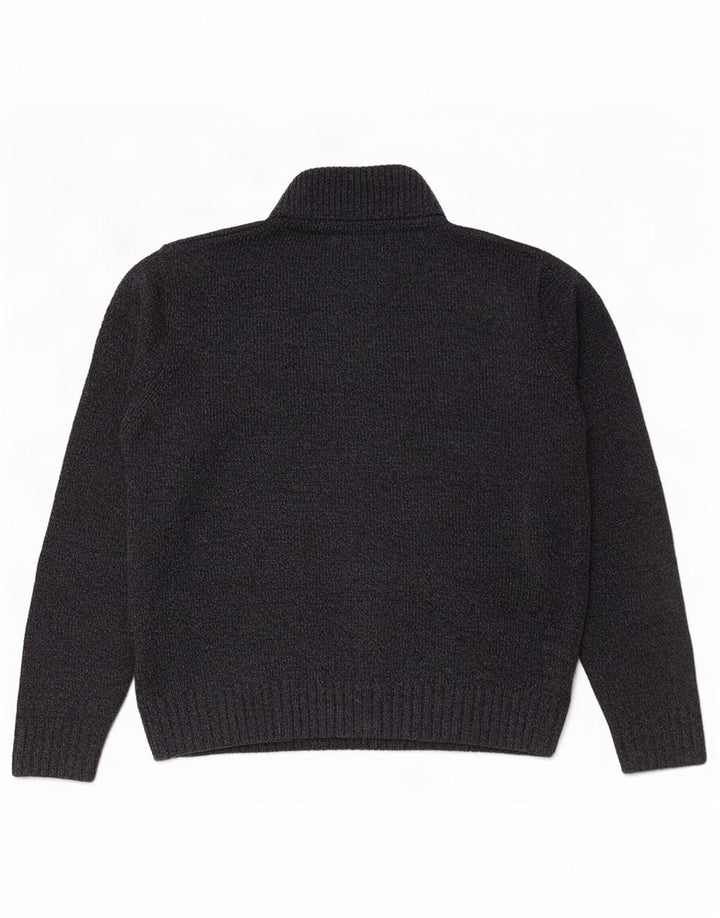 Marks & Spencer Mens Button Neck Jumper Sweater Medium Navy Blue Flecked