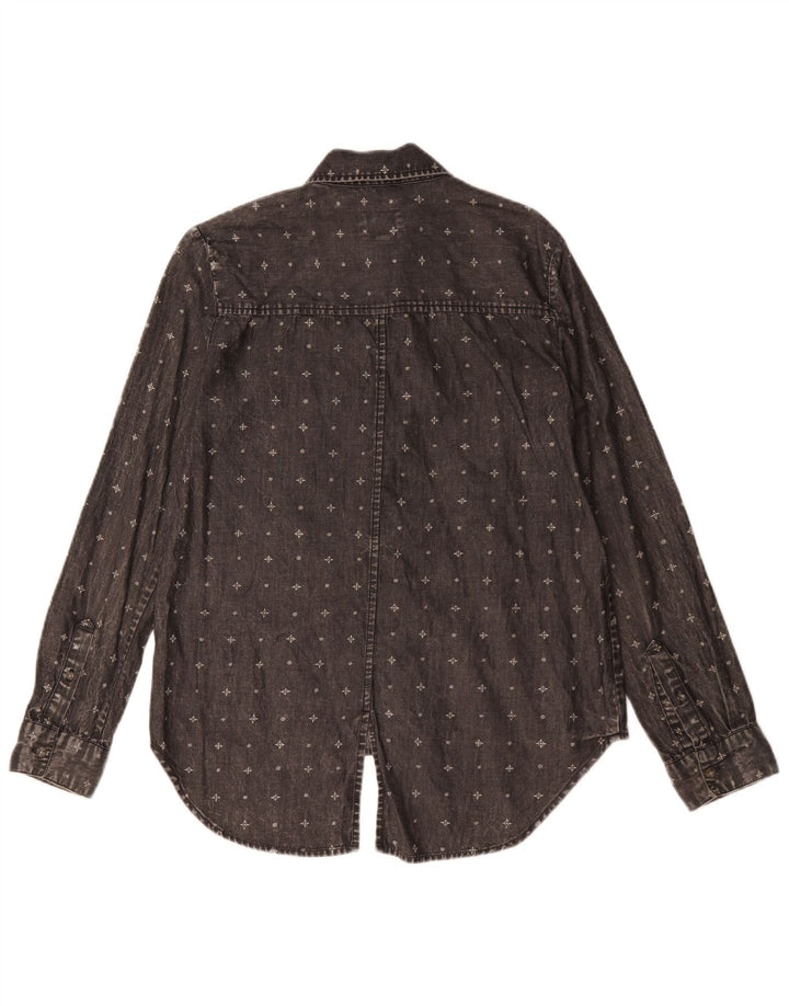 Vans Womens Oversized Shirt UK 10 Small Black Geometric Cotton