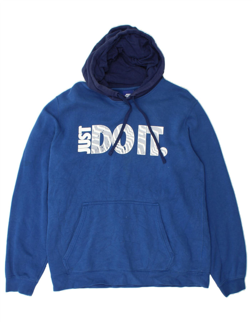 NIKE Mens Graphic Hoodie Jumper Large Blue Cotton Vintage Nike and Second-Hand Nike from Messina Hembry 