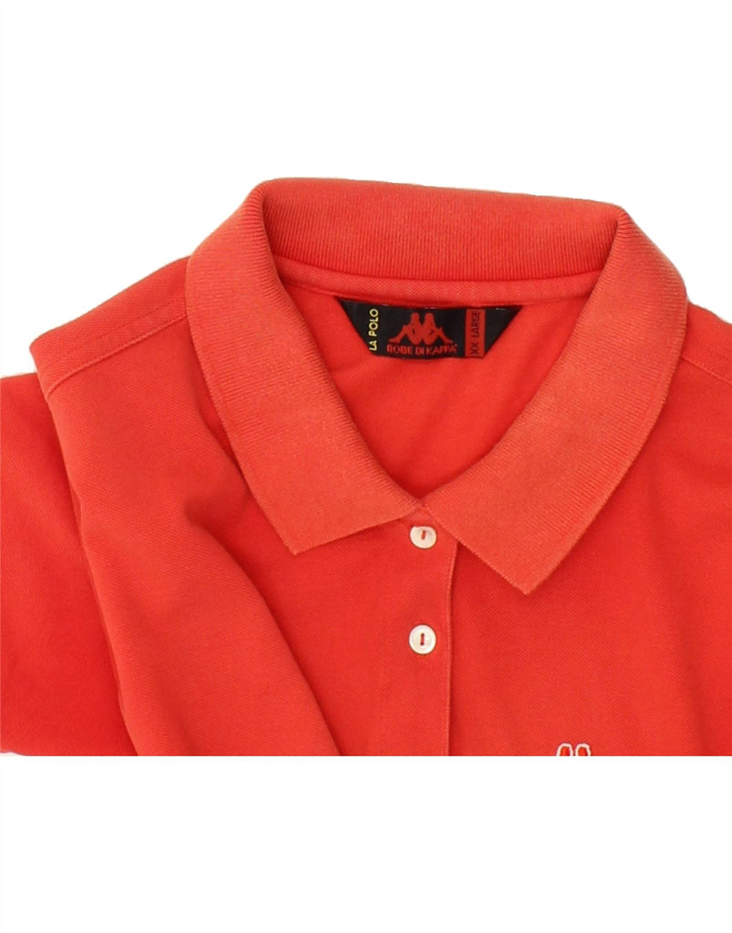 KAPPA Womens Polo Shirt UK 20 2XL Orange Cotton | Vintage Kappa | Thrift | Second-Hand Kappa | Used Clothing | Messina Hembry 