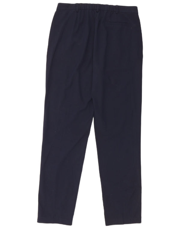 Marks & Spencer Womens High Waist Chino Trousers UK 14 Large W34 L32 Navy B