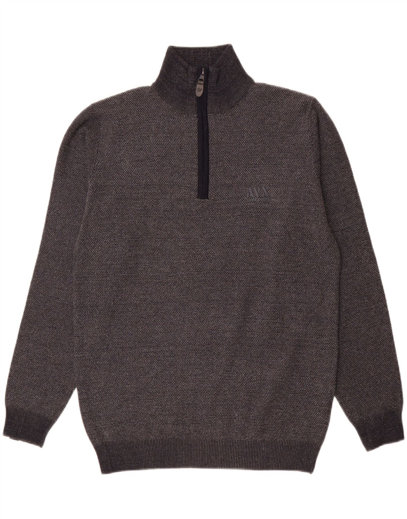 AVIREX Mens Zip Neck Jumper Sweater Large Navy Blue Viscose Vintage Avirex and Second-Hand Avirex from Messina Hembry 