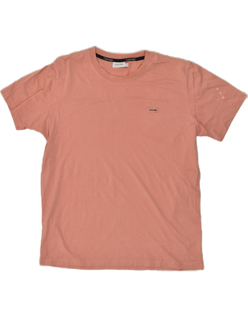 CALVIN KLEIN Mens T-Shirt Top XL Pink Cotton | Vintage Calvin Klein | Thrift | Second-Hand Calvin Klein | Used Clothing | Messina Hembry 