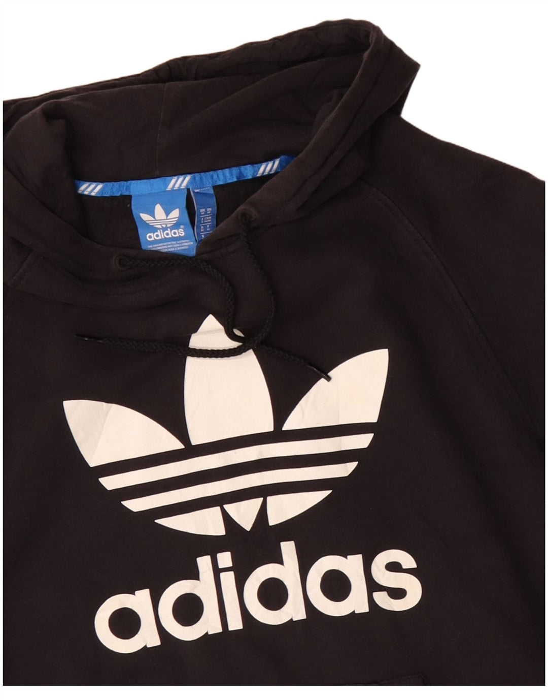 ADIDAS Mens Graphic Hoodie Jumper Medium Black Cotton