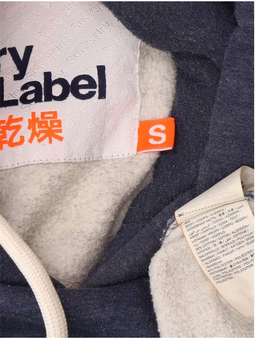 Superdry Mens Regular Fit Hoodie Jumper Small Blue Cotton