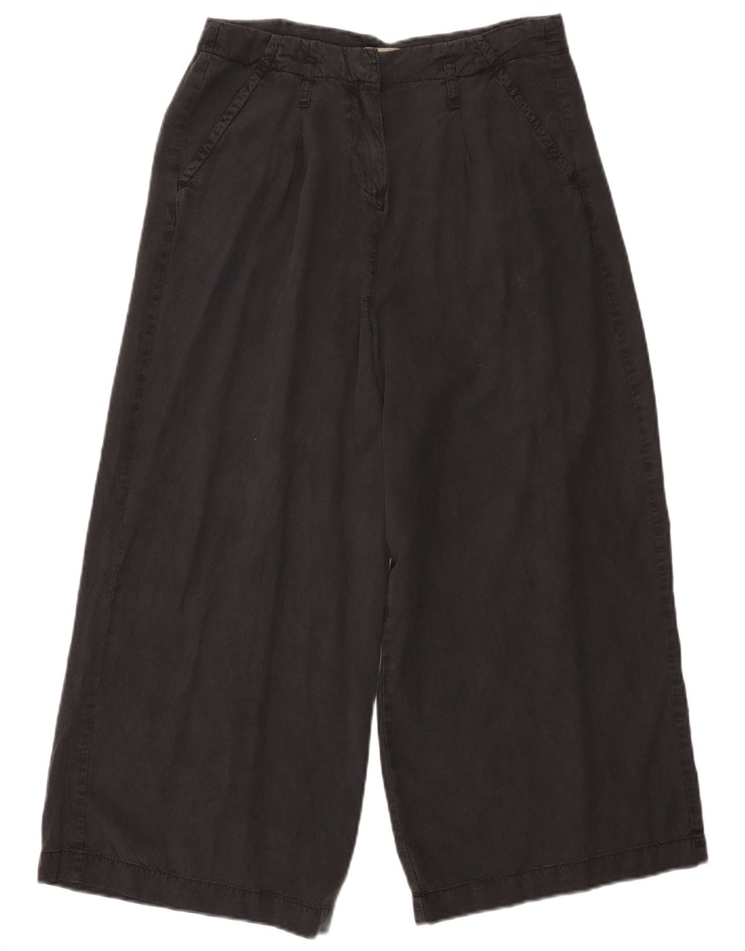 Dack's Womens Wide Leg Capri Trousers IT 44 Medium W30 L23 Black Tencel