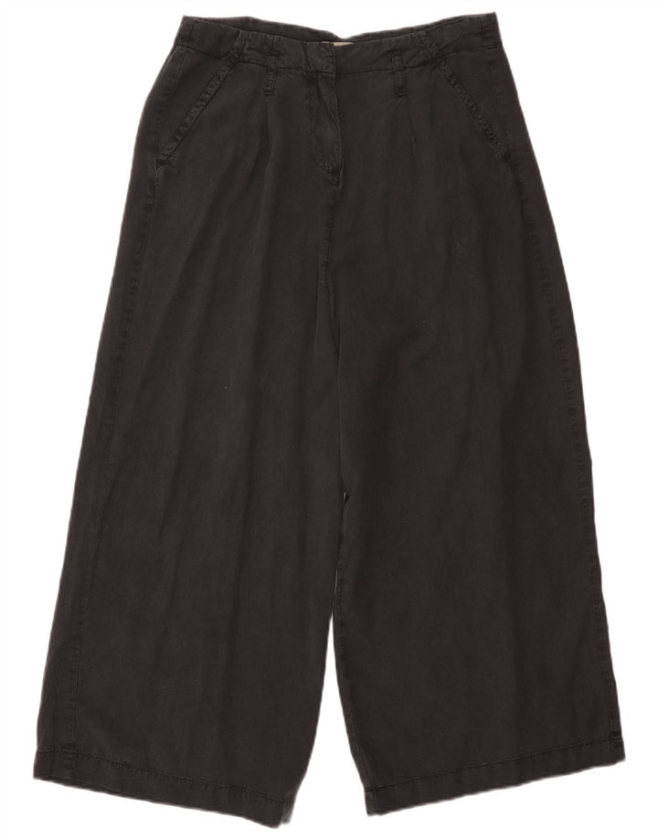 Dack's Womens Wide Leg Capri Trousers IT 44 Medium W30 L23 Black Tencel