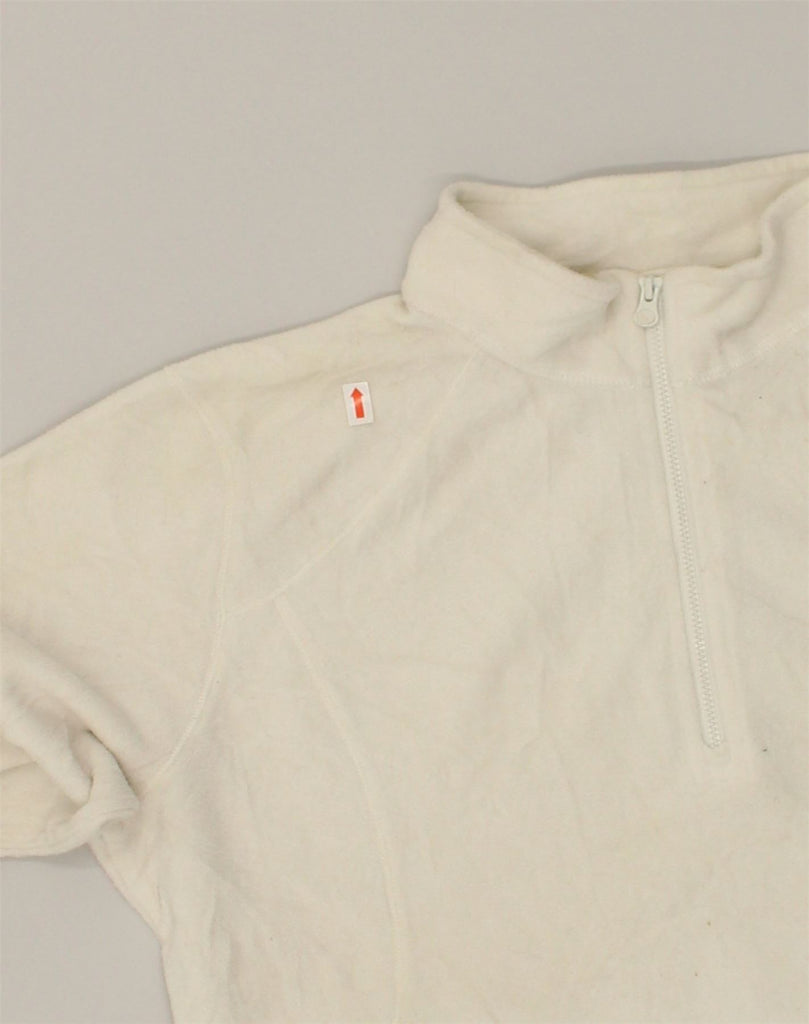 THE NORTH FACE Womens Zip Neck Fleece Jumper UK 14 Large Off White | Vintage The North Face | Thrift | Second-Hand The North Face | Used Clothing | Messina Hembry 